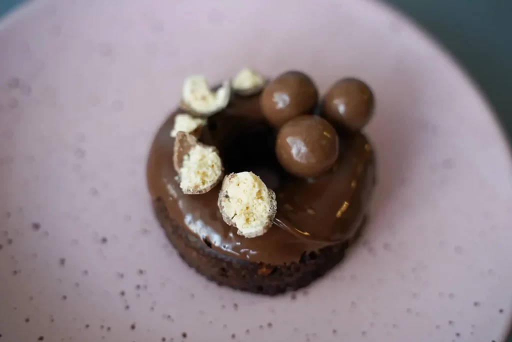 Malt Ball Brownie Doughnuts